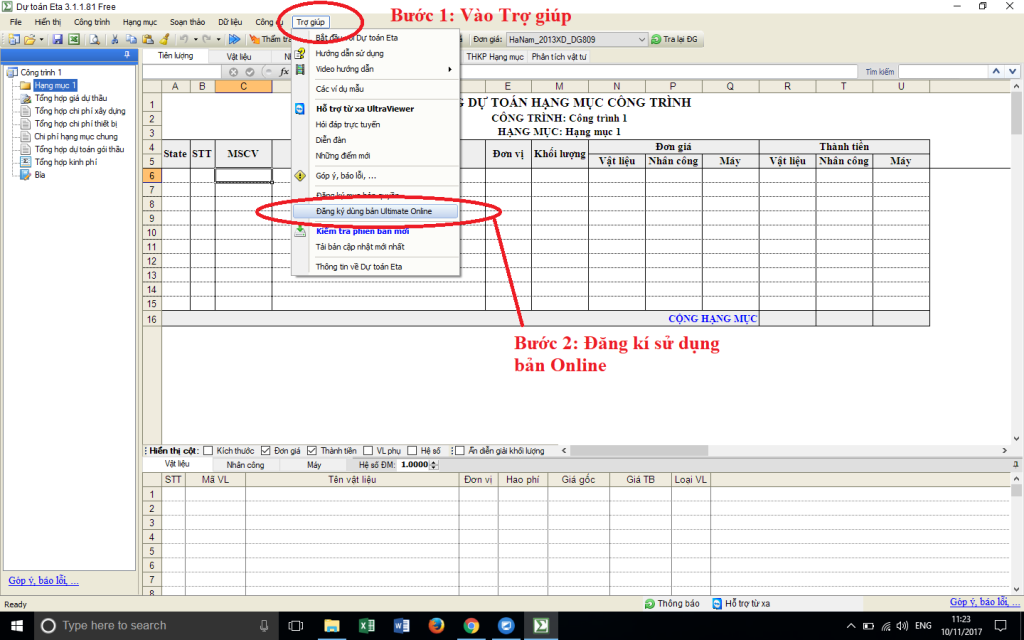 Dự toán Eta Online