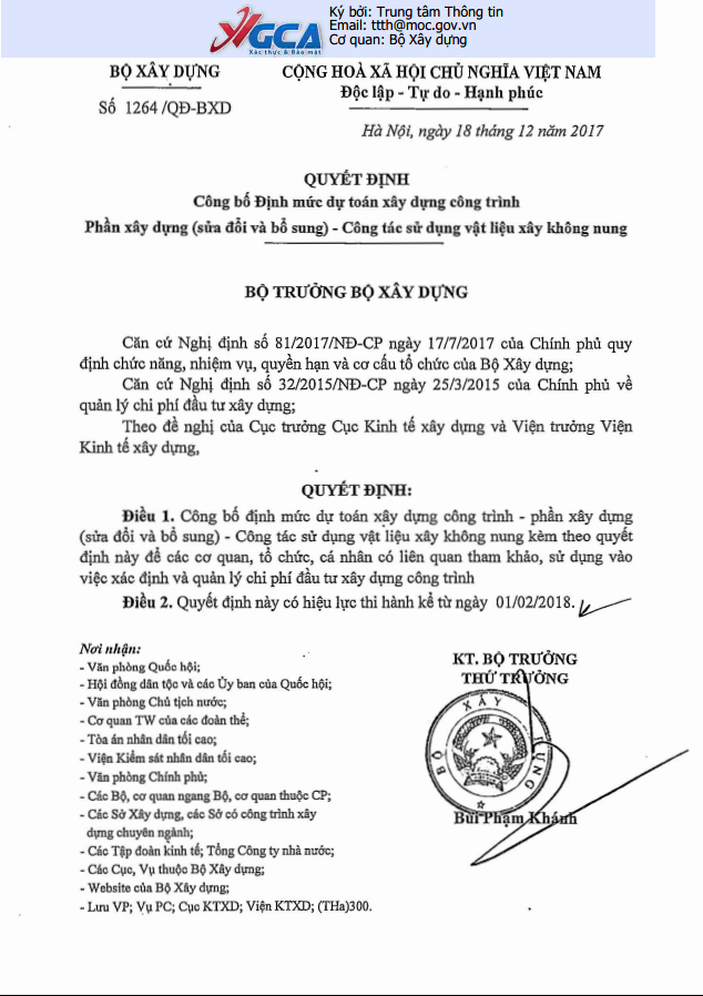 Định mức sử dụng gạch không nung