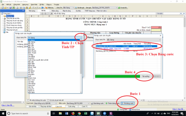 Cước vận chuyển ô tô tỉnh Bắc Giang