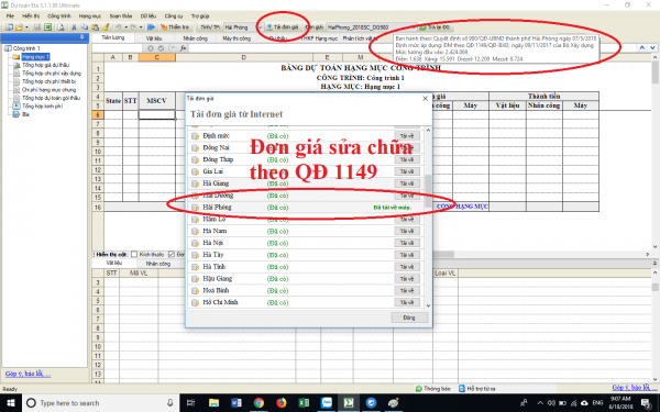 Công bố đơn giá sửa chữa theo Quyết định 1149/QĐ-BXD