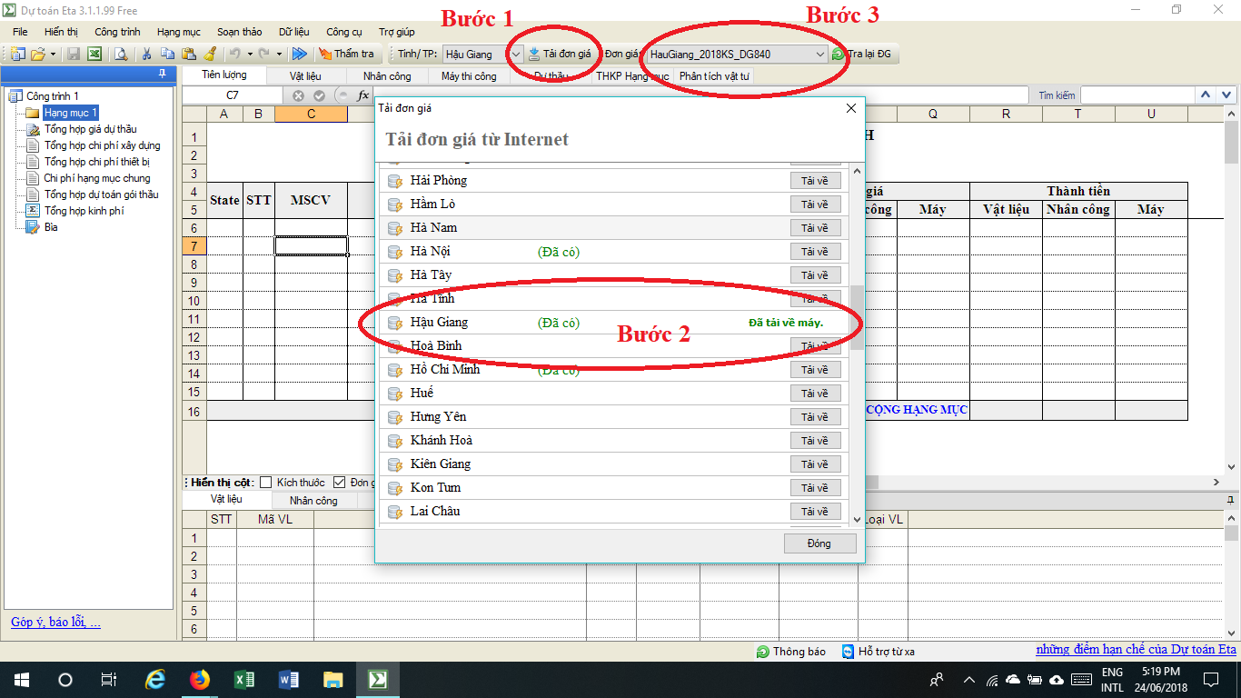 Đơn giá xây dựng tỉnh Hậu Giang Quyết định 840