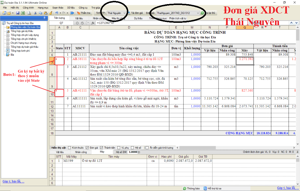 Hướng dẫn điều chỉnh giá ca máy tỉnh Thái Nguyên