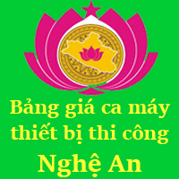 Bảng giá ca máy thiết bị thi công Nghệ An