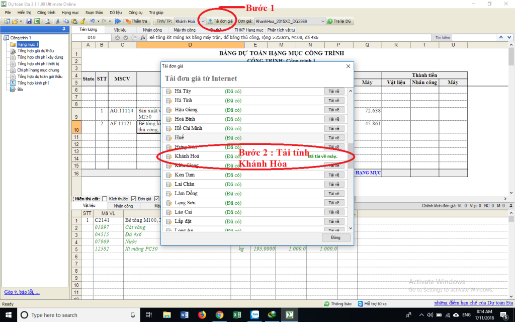 Đơn giá nhân công xây dựng tỉnh Khánh Hòa