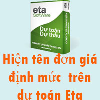 Hiện tên đơn giá trên phần mềm dự toán Eta