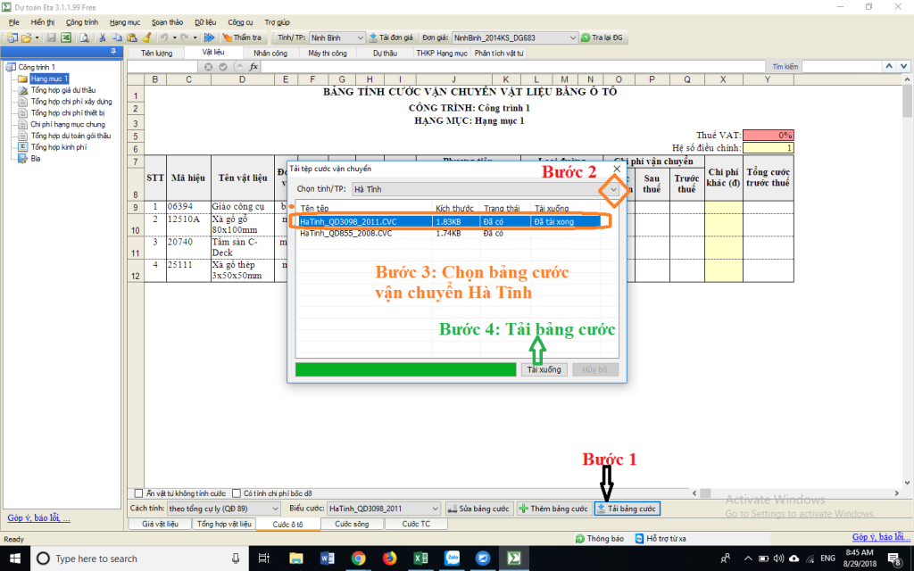 Cước vận chuyển hàng hóa bằng Ô tô Hà Tĩnh
