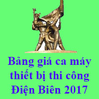 Bảng giá ca máy thi công tỉnh Điện Biên