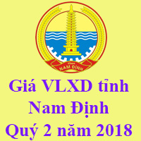 Giá VLXD tỉnh Nam Định Quý 2 năm 2018