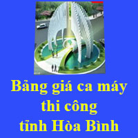 Bảng giá ca máy thi công tỉnh Hòa Bình