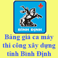 Bảng giá ca máy xây dựng tỉnh Bình Định