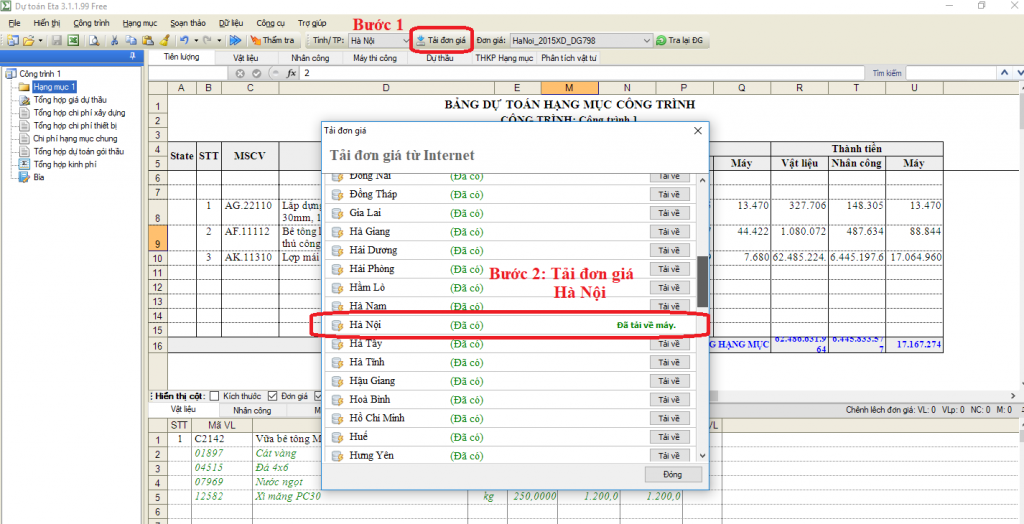 Định mức công tác chiếu sáng Hà Nội năm 2018