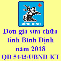 Đơn giá sửa chữa tỉnh Bình Định năm 2018