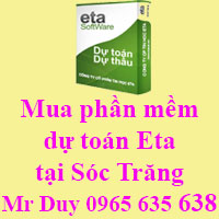 Mua phần mềm dự toán Eta tại Sóc Trăng