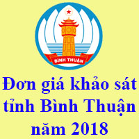 Đơn giá khảo sát tỉnh Bình Thuận năm 2018