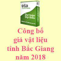 Công bố giá vật liệu tỉnh Bắc Giang năm 2018