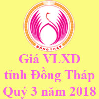 Giá VLXD tỉnh Đồng Tháp Quý 3 năm 2018