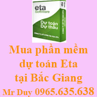 Mua phần mềm dự toán Eta tại Bắc Giang