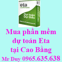 Mua phần mềm dự toán Eta tại Cao Bằng