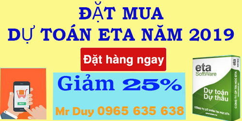 mua phần mềm dự toán Eta năm 2019