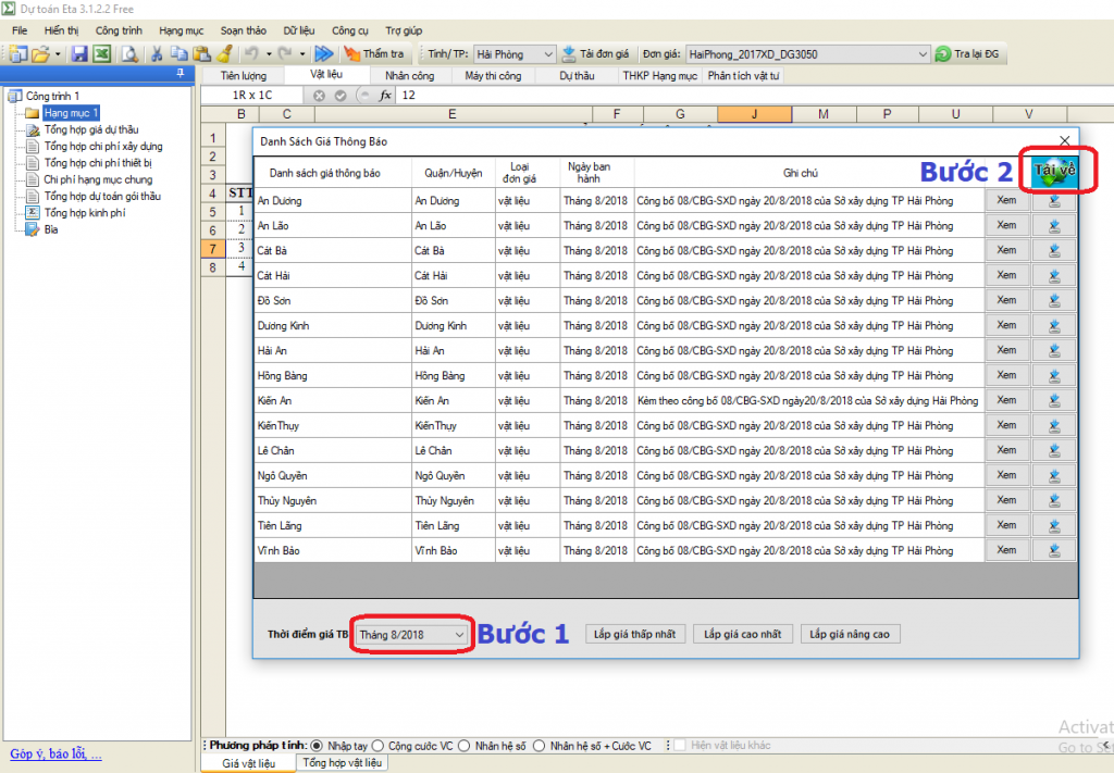 giá vật liệu xây dựng hải phòng năm 2019