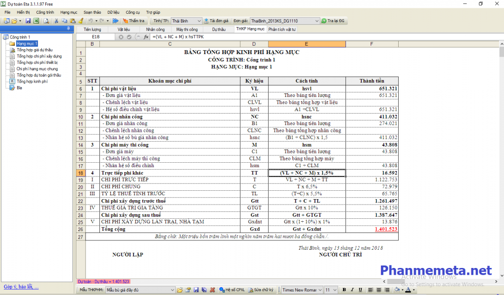 tải dự toán eta mới nhất