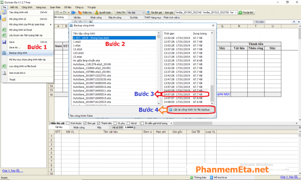 Dự toán Eta bị mất hết dữ liệu