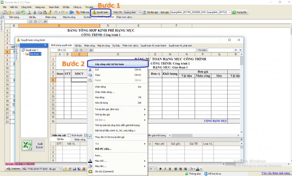 phần mềm quyết toán Eta