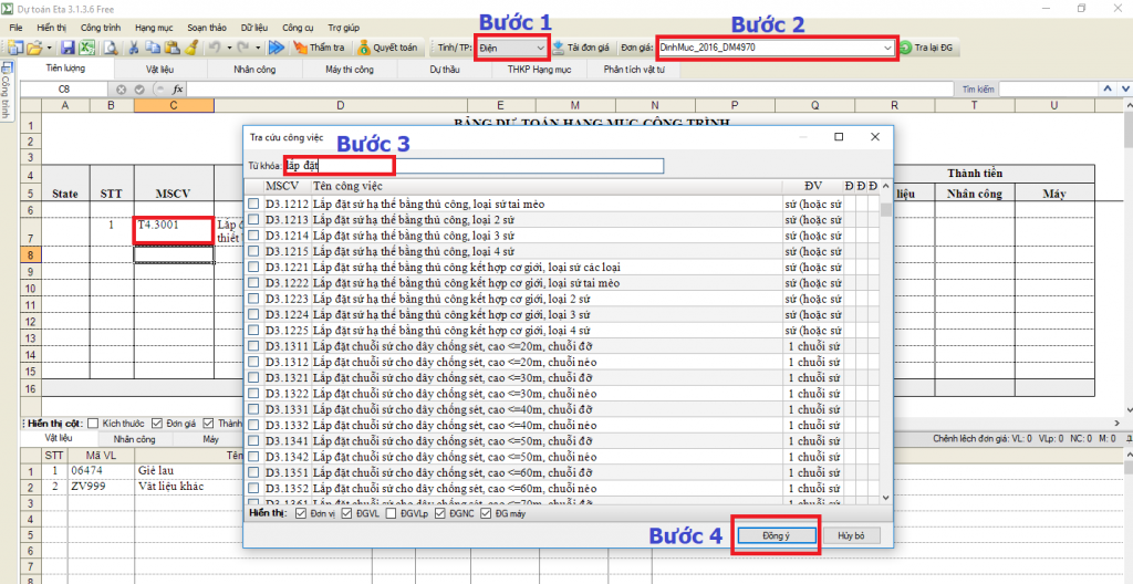 file dự toán công trình điện