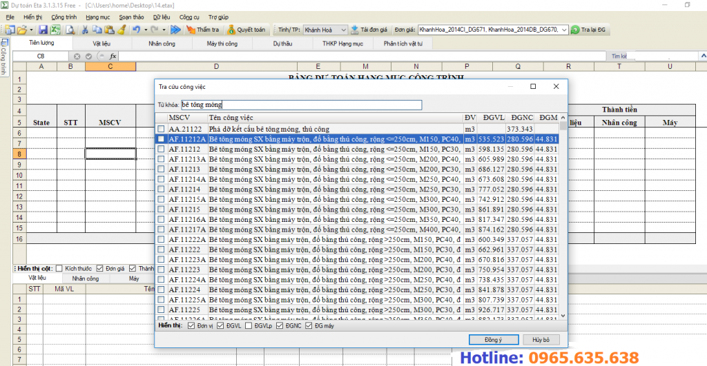 phần mềm dự toán nhà dân