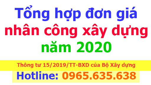 Tổng hợp đơn giá nhân công năm 2020