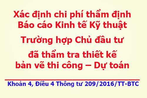 Xác định chi phí thẩm định Báo cáo Kinh tế Kỹ thuật 