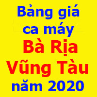 Bảng giá ca máy thiết bị tỉnh Bà Rịa Vũng Tàu năm 2020 