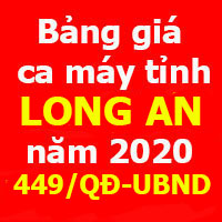 Quyết định 449/QĐ-UBND Bảng giá ca máy tỉnh Long AN