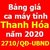 giá ca máy tỉnh thanh hóa năm 2020