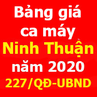 Quyết định 227/QĐ-UBND Bảng giá ca máy tỉnh Ninh Thuận