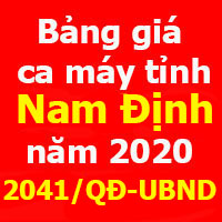 Quyết định 2041/QĐ-UBND Bảng giá ca máy tỉnh Nam Định
