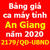 Bảng giá ca máy tỉnh An Giang năm 2020 theo Quyết định 2179/QĐ-UBND
