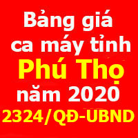 Quyết định 2324/QĐ-UBND Bảng giá ca máy tỉnh Phú Thọ