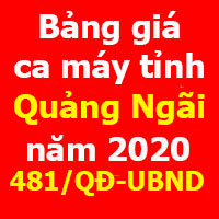 Quyết định 481/QĐ-UBND Bảng giá ca máy tỉnh Quảng Ngãi 2020
