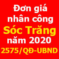 Quyết định 2575/QĐ-UBND đơn giá nhân công xây dựng tỉnh Sóc Trăng
