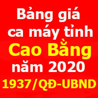 Quyết định 1937/QĐ-UBND Bảng giá ca máy tỉnh Cao Bằng