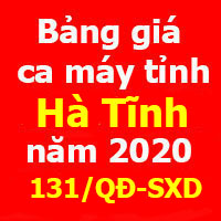 Bảng giá ca máy tỉnh Hà Tĩnh Quyết định 131/QĐ-SXD