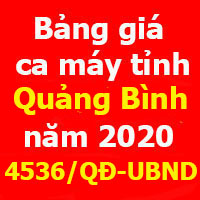 Quyết định 4536/QĐ-UBND Bảng giá ca máy tỉnh Quảng Bình