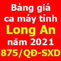 Bảng giá ca máy tỉnh Long An năm 2021