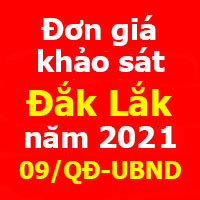Đơn giá khảo sát tỉnh Đắk Lắk năm 2021