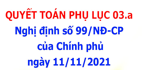 Quyết toán phụ lục 03a Nghị định 99/2021/NĐ-CP