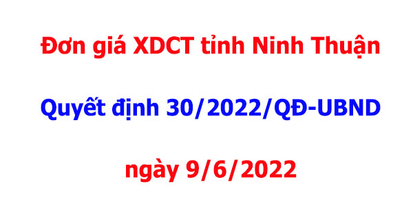 đơn giá xây dựng tỉnh ninh thuận năm 2022