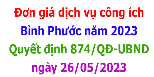 đơn giá dịch vụ công ích tỉnh bình phước năm 2023