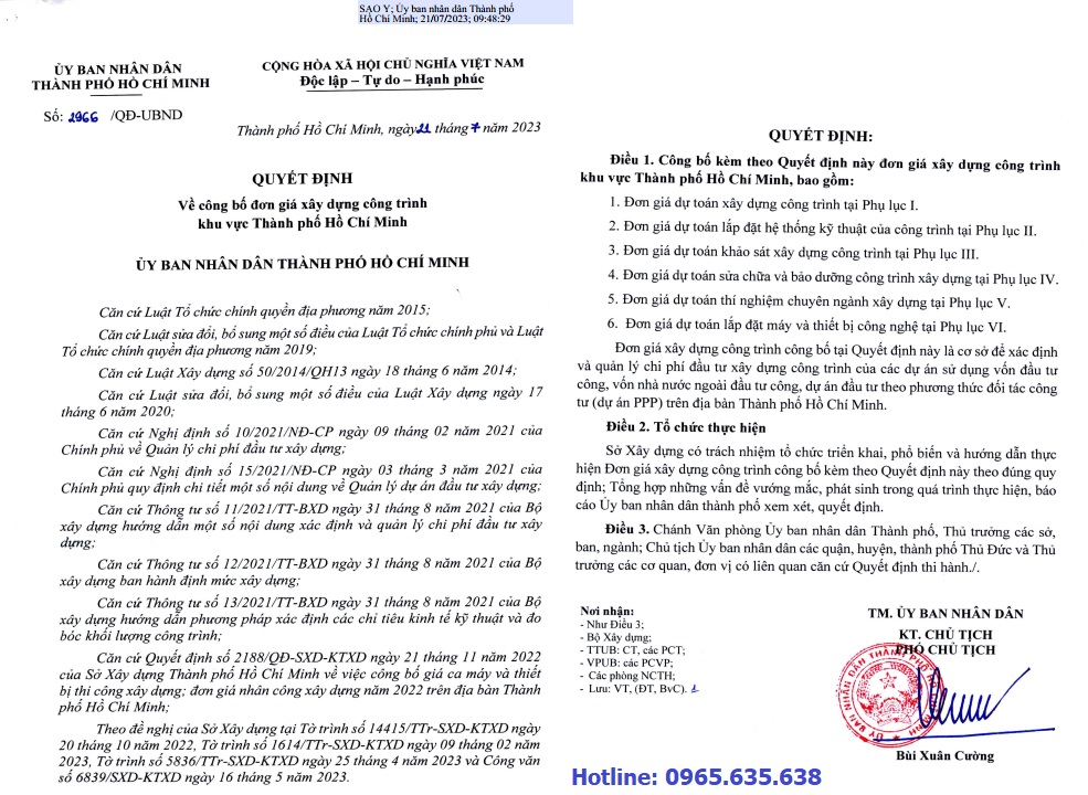 đơn giá khảo sát hồ chí minh năm 2023