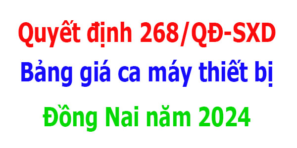 bảng giá ca máy tỉnh Đồng Nai năm 2024